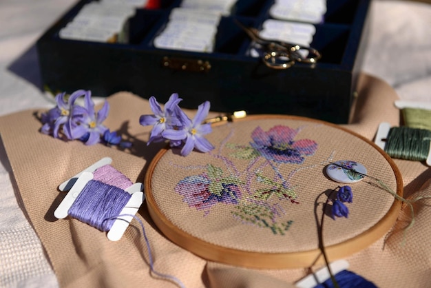 Ručná výšivka na látke